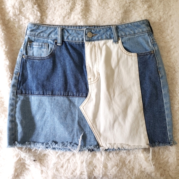 pacsun • mixed denim skirt - Picture 1 of 8